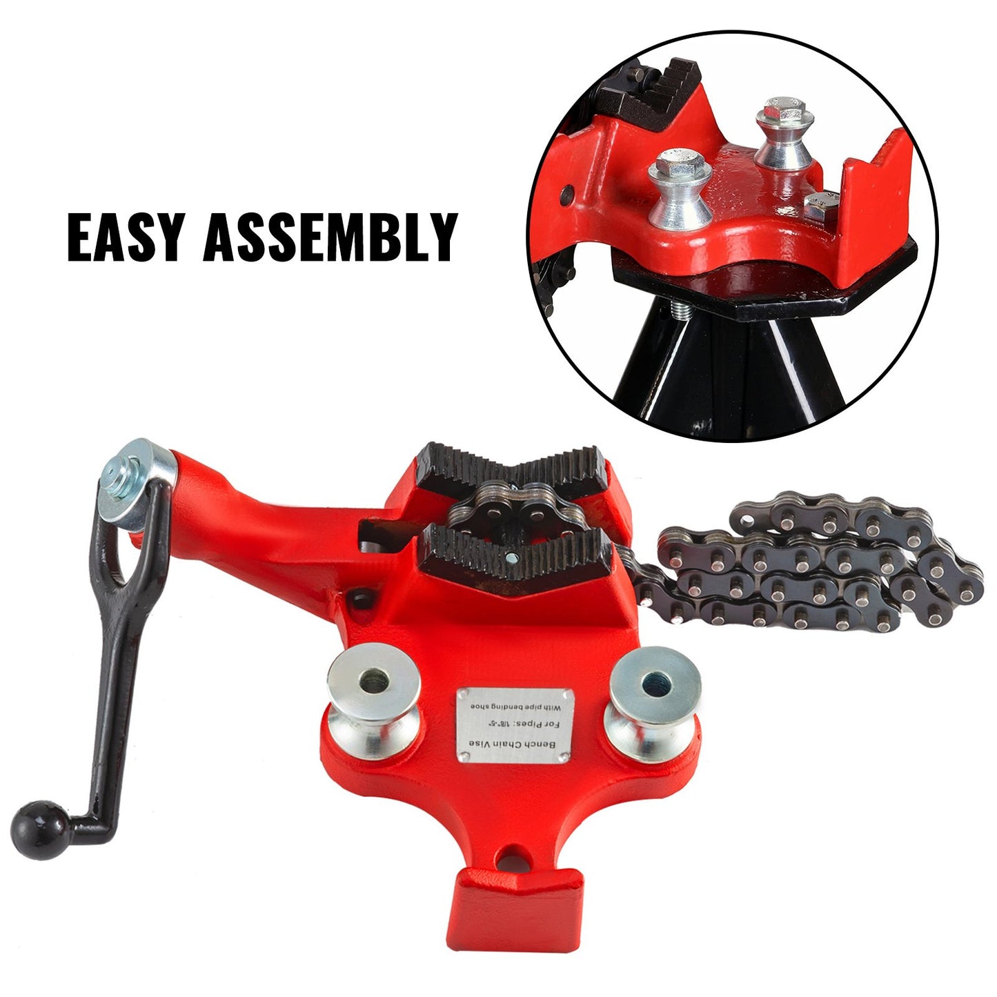 VEVOR Screw Bench Chain Vise For 1/2'' to 6'' Pipe Bench Vise With Crank Handle