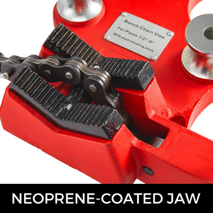 VEVOR Screw Bench Chain Vise For 1/2'' to 6'' Pipe Bench Vise With Crank Handle