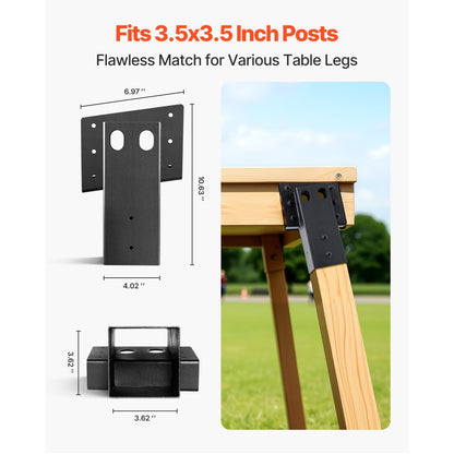 VEVOR Compound Angle Platform Brackets Fit 3.5x3.5 In/88.9x88.9 mm Lumber 4 Pcs