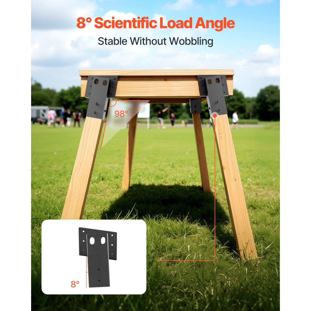VEVOR Compound Angle Platform Brackets Fit 3.5x3.5 In/88.9x88.9 mm Lumber 8 Pcs