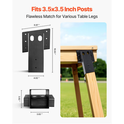 VEVOR Compound Angle Platform Brackets Fit 3.5x3.5 In/88.9x88.9 mm Lumber 8 Pcs