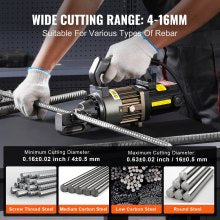 1000W Electric Hydraulic Rebar Cutter, Cuts 4-16mm Rebar, 7.3 kg, Black