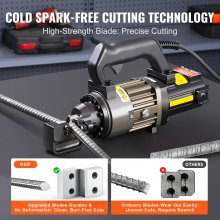 1000W Electric Hydraulic Rebar Cutter, Cuts 4-16mm Rebar, 7.3 kg, Black