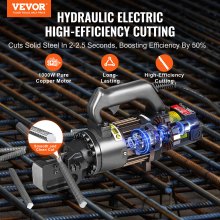 1000W Electric Hydraulic Rebar Cutter, Cuts 4-20mm, 9 kg, Black