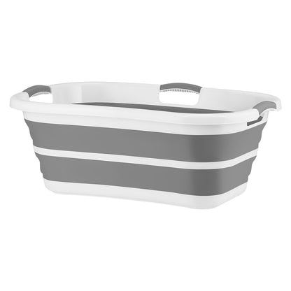 Dog Bathtub, Elevated Dog Bath Tub, 2 in 1 Collapsible Pet Bathing Grooming Wash Station, Portable Foldable Space-saving, Built-in Drain Outlet with Drain Hose for Small Pet Cat, Gray & White