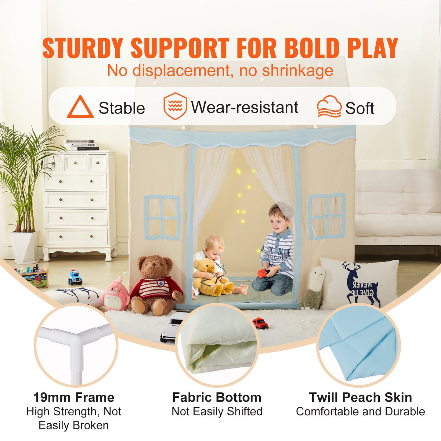 VEVOR Kids Play Tent, Kids Tent for Kids 1-5 Years Old, Toddler Tent with Mat and