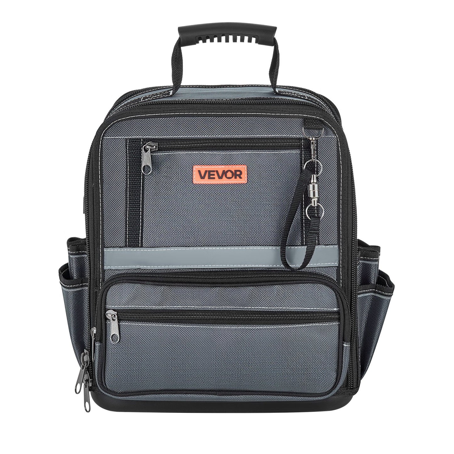 Tool Bag, 335 MM, 34-Pocket Portable Large Tool Box Organizer Storage, Carry Toolbox with Hard Plastic Base, Large Zipper, Adjustable Shoulder Strap, for Men Women Dad Husband Fathers Day