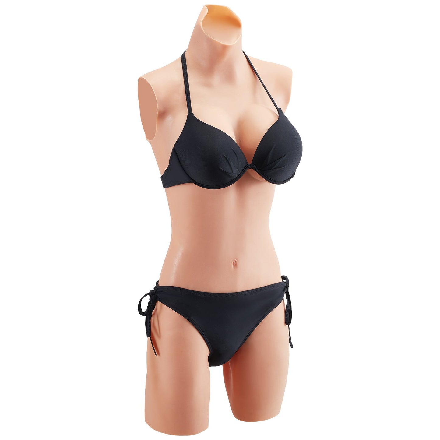 Silicone Bodysuit, D-Cup Silicone Breastplate for Crossdressers, Realistic Silk Cotton-Filled Fake Boobs Breast Forms for Transgender Cosplay Drag Queen, Nude