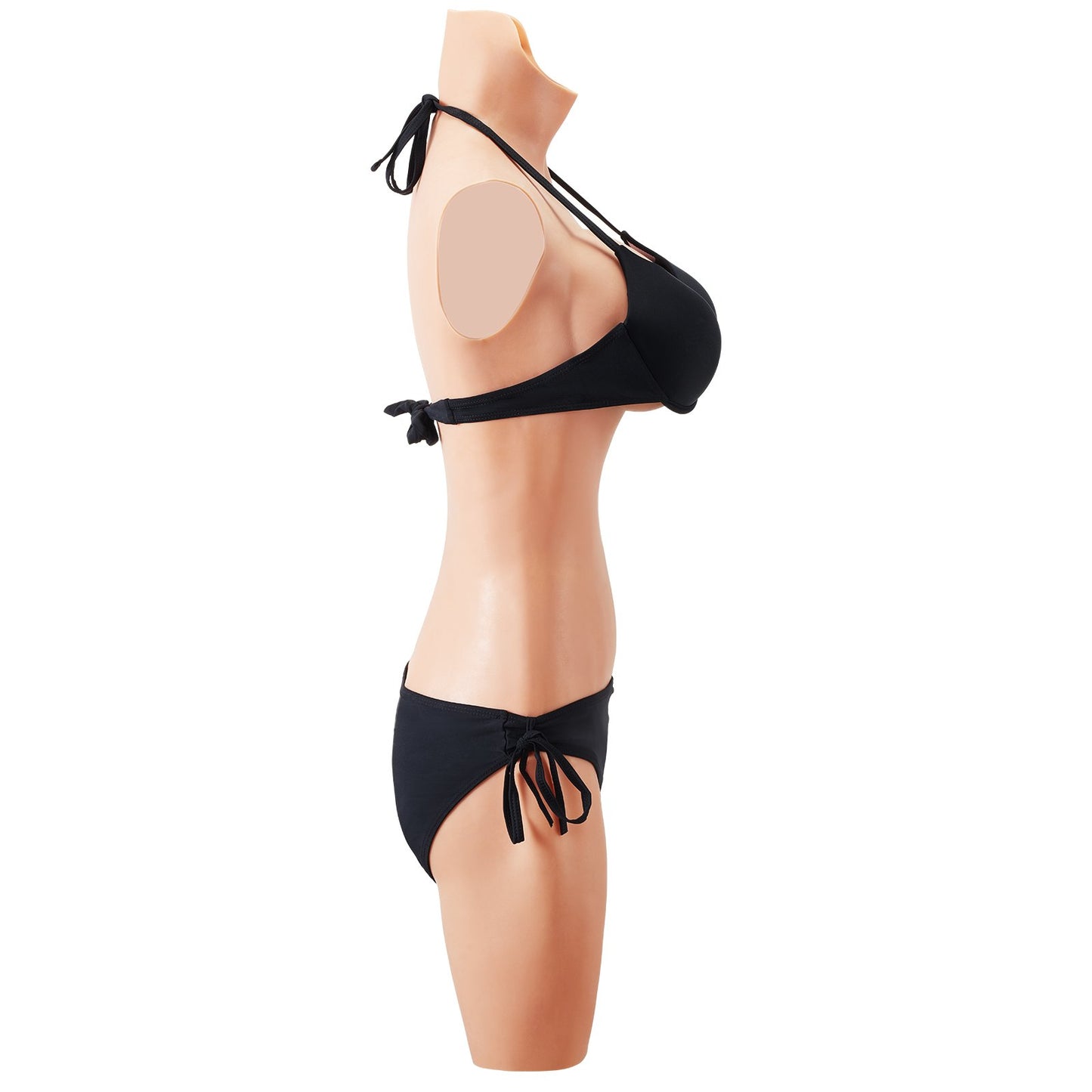 Silicone Bodysuit, D-Cup Silicone Breastplate for Crossdressers, Realistic Silk Cotton-Filled Fake Boobs Breast Forms for Transgender Cosplay Drag Queen, Nude