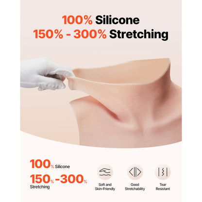 VEVOR Silicone Breastplate C-Cup High Neck Fake Breasts for Cosplay Drag Queen