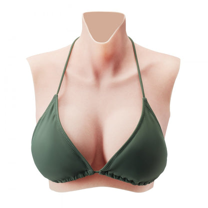 VEVOR Silicone Breastplate C-Cup High Neck Fake Breasts for Cosplay Drag Queen