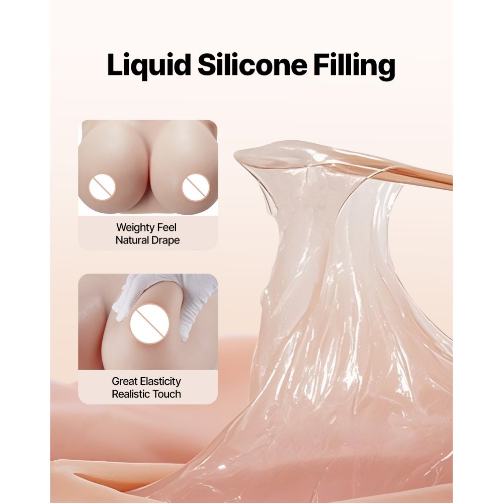 Silicone Breastplate H-Cup High Neck Fake Breasts for Cosplay Drag Queen