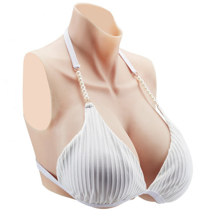 Silicone Breastplate H-Cup High Neck Fake Breasts for Cosplay Drag Queen