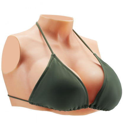 VEVOR Silicone Breastplate E-Cup High Neck Fake Breasts for Cosplay Drag Queen