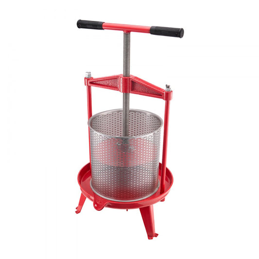 VEVOR Fruit Wine Press Manual Press for Wine Making 3.69 Gal/14L Stainless Steel