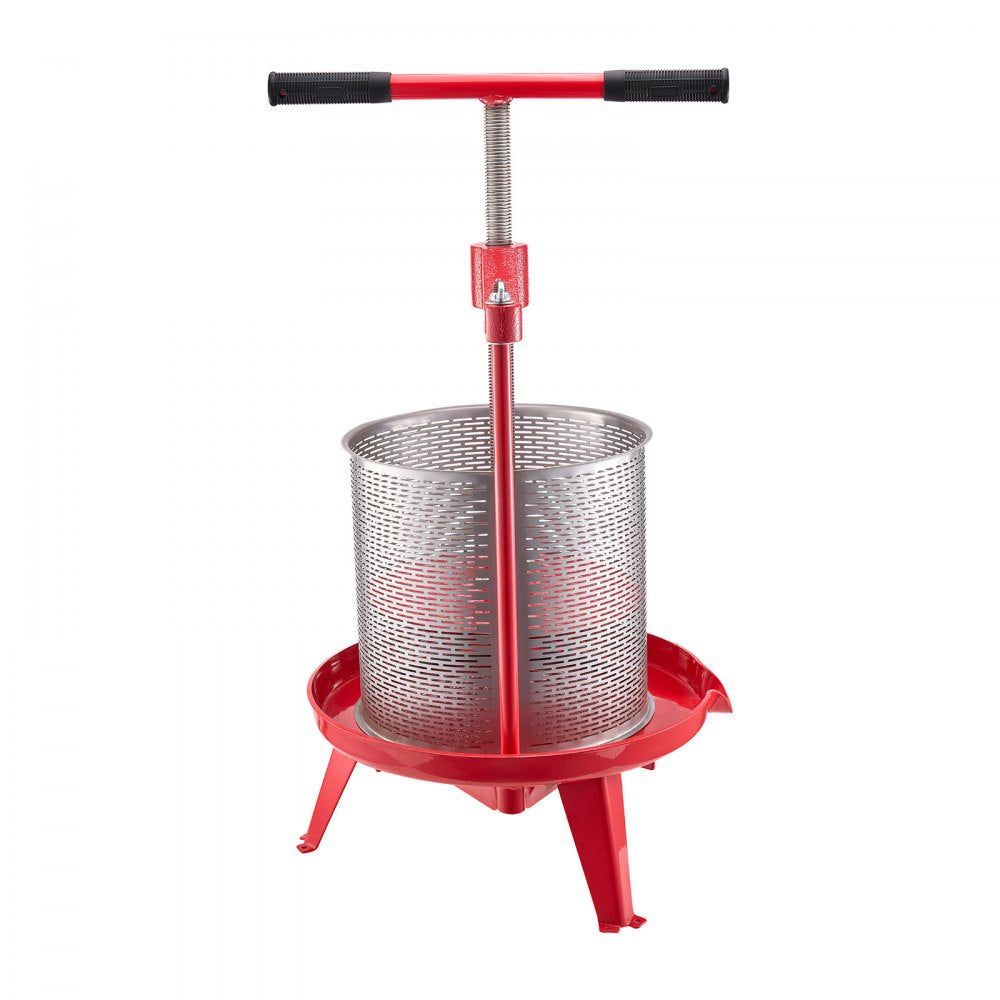 VEVOR Fruit Wine Press Manual Press for Wine Making 3.69 Gal/14L Stainless Steel