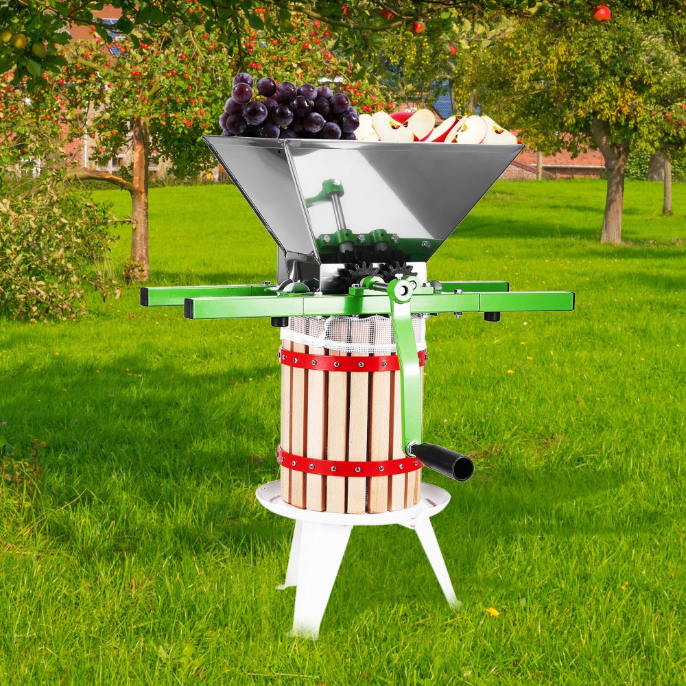 VEVOR Fruit and Apple Crusher for Wine Cider Making 1.8 Gal/7L Stainless Steel