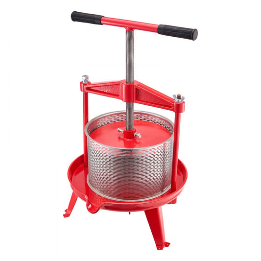 VEVOR Fruit Wine Press Manual Press for Wine Making 2.38 Gal/9L Stainless Steel