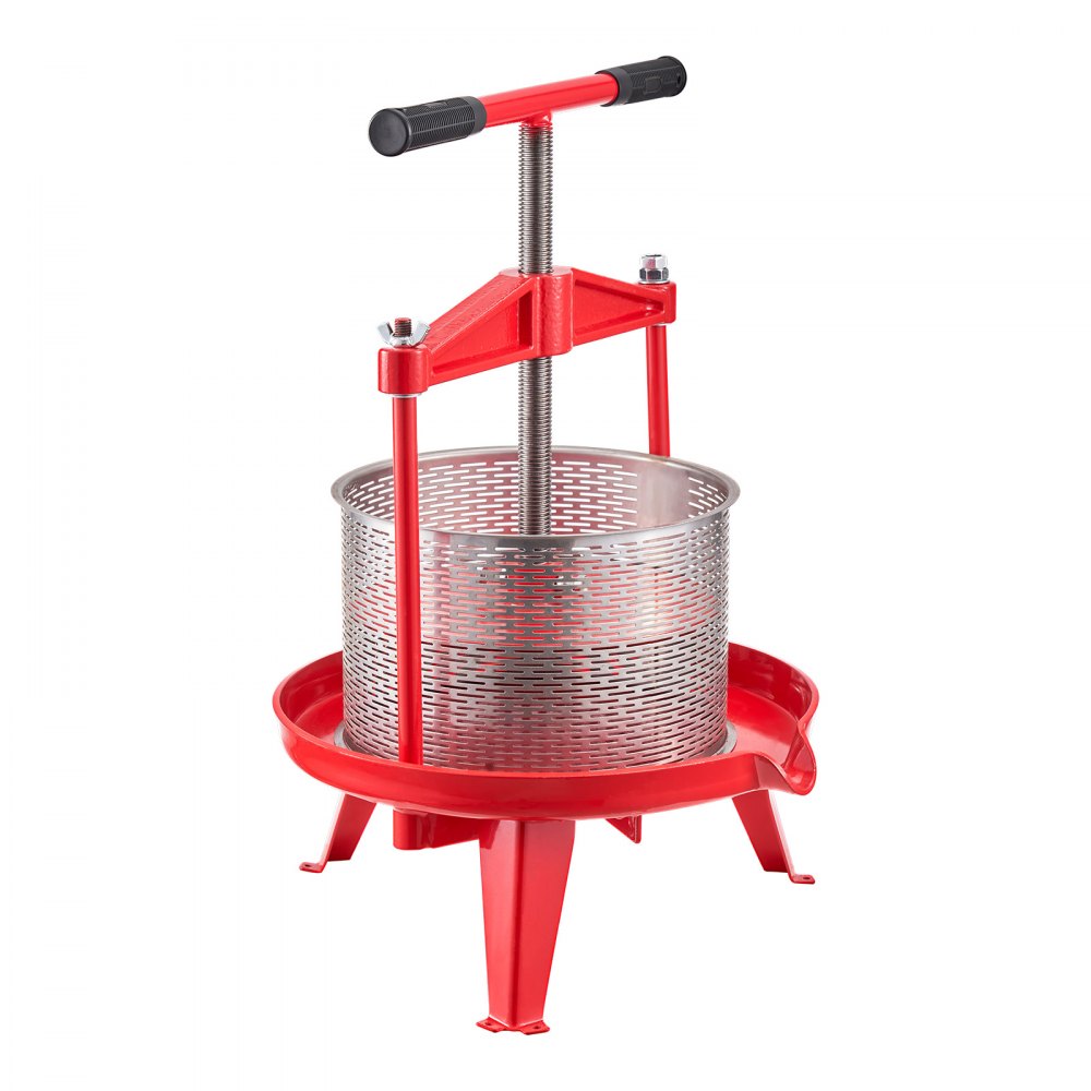 VEVOR Fruit Wine Press Manual Press for Wine Making 2.38 Gal/9L Stainless Steel