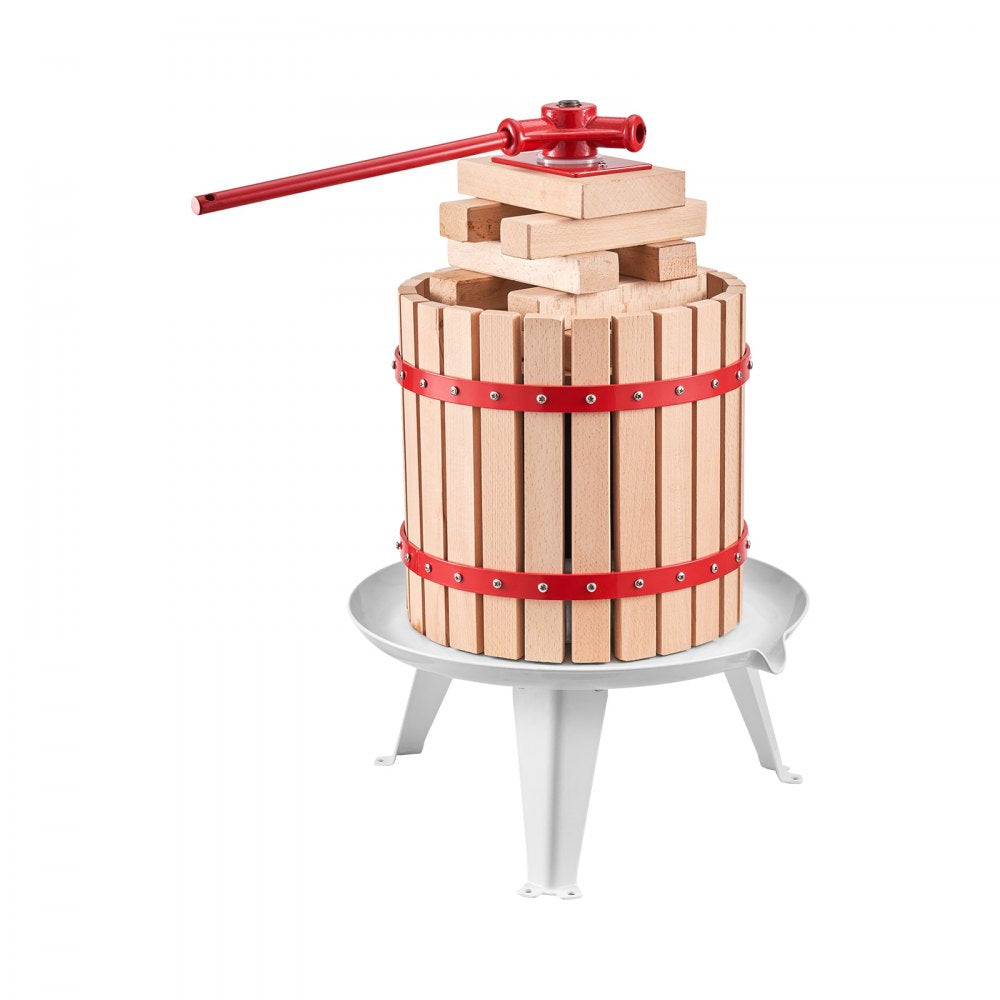 VEVOR Fruit Wine Press Manual Press for Wine Making 3.2 Gal/12L Wood Basket