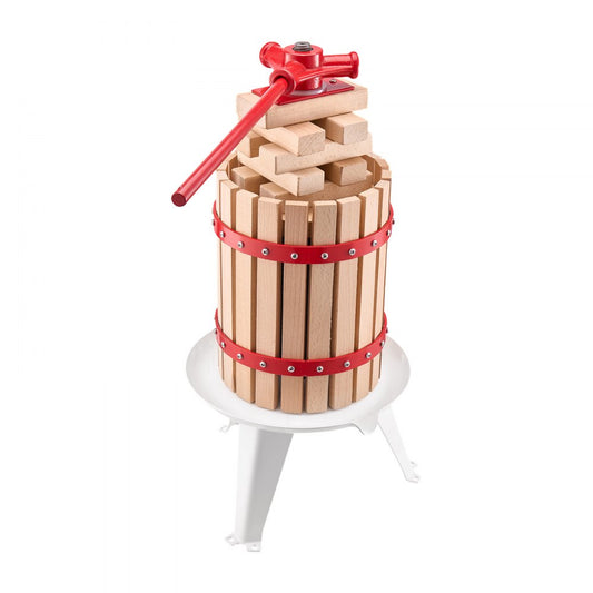 VEVOR Fruit Wine Press Manual Press for Wine Making 1.6 Gal/6L Wood Basket