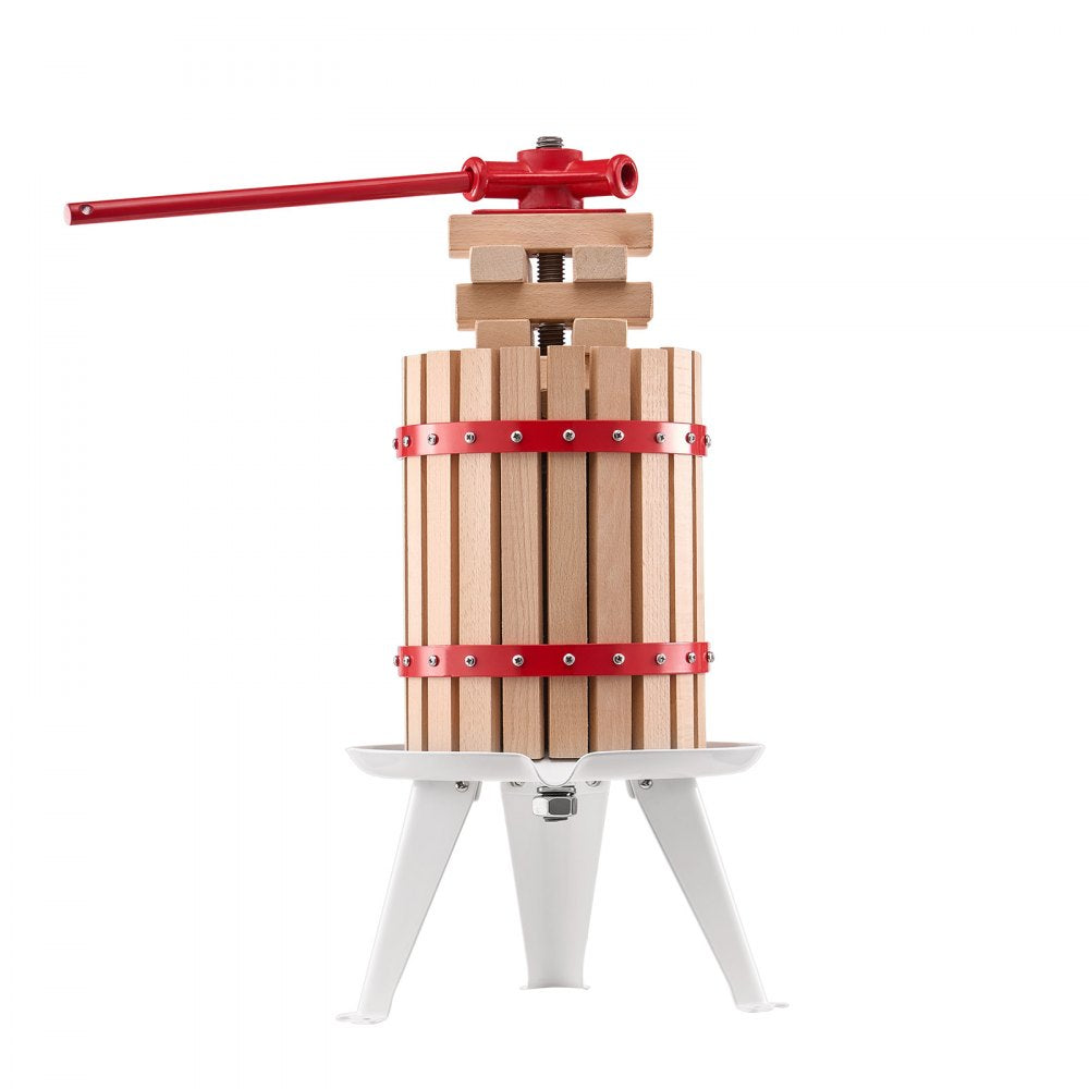 VEVOR Fruit Wine Press Manual Press for Wine Making 1.6 Gal/6L Wood Basket