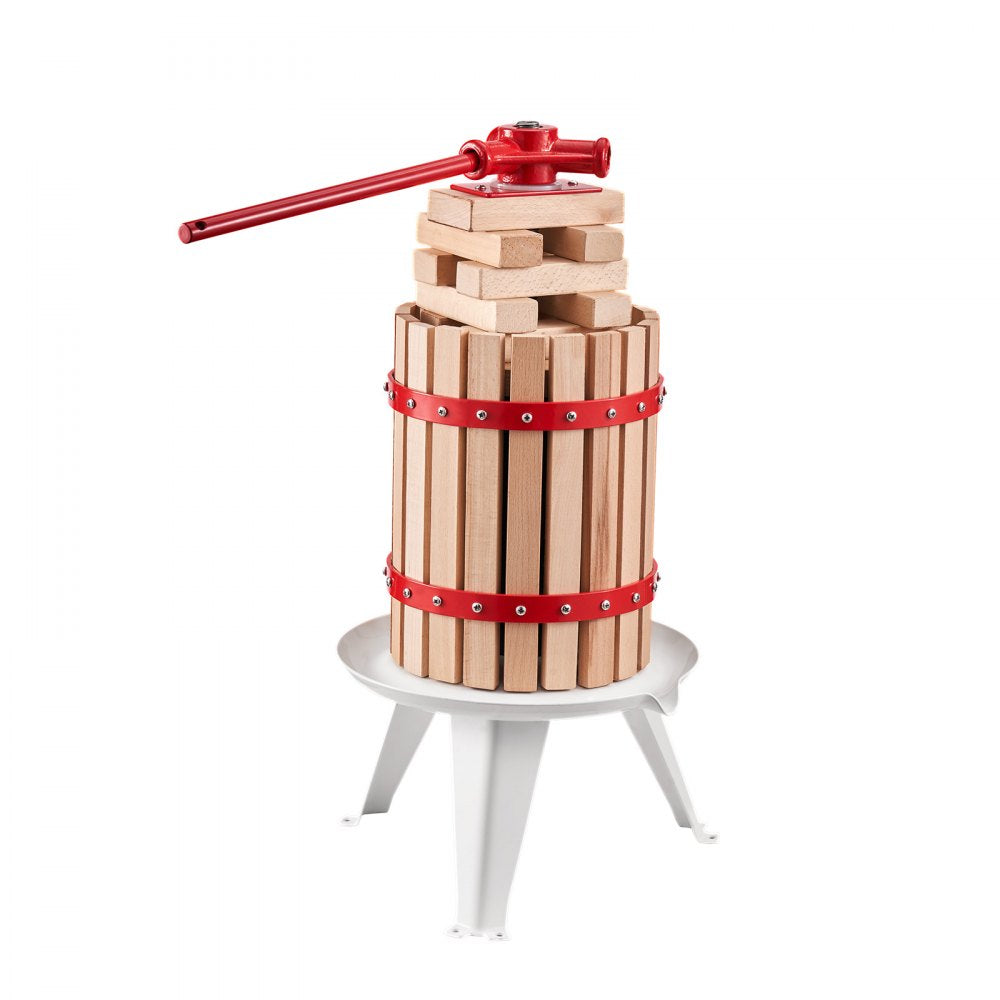 VEVOR Fruit Wine Press Manual Press for Wine Making 1.6 Gal/6L Wood Basket