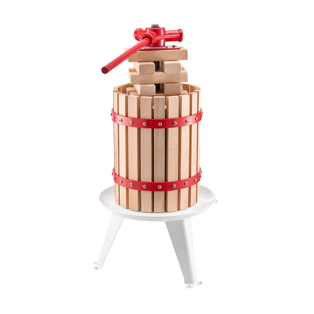 VEVOR Fruit Wine Press Manual Press for Wine Making 1.6 Gal/6L Wood Basket