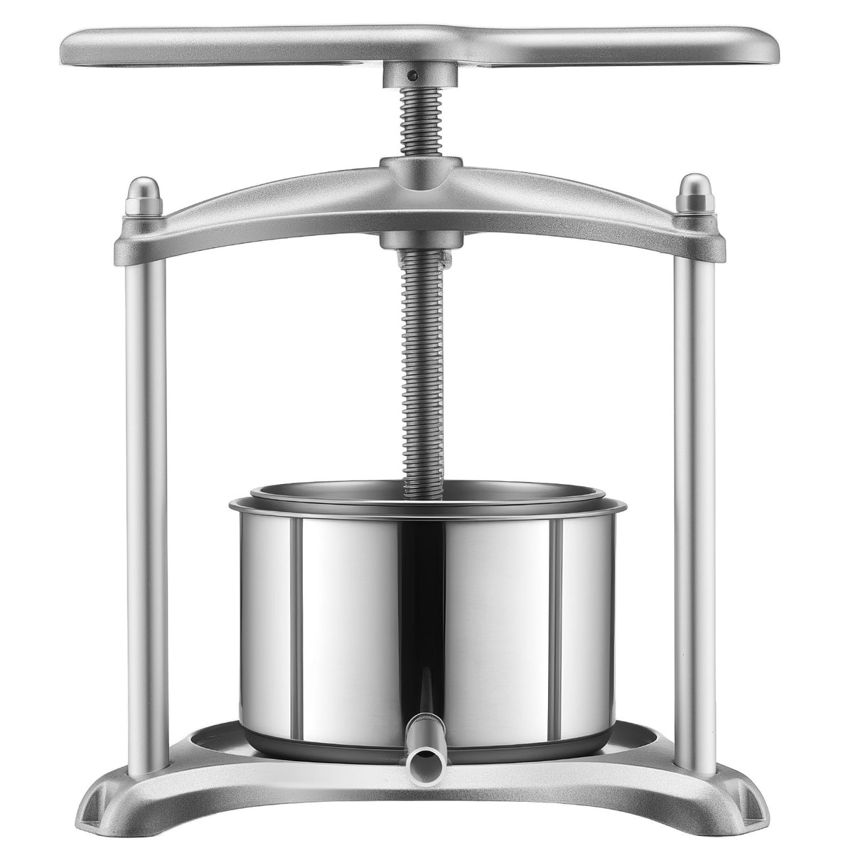 Fruit Wine Press, 0.8 Gallon/3L, Stainless Steel Manual Juice Maker with Powerful T-Shaped Handle, Juice Making for Apple/Grape/Orange/Berry, Cheese/Tincture/Herbal Press, for Kitchen Home