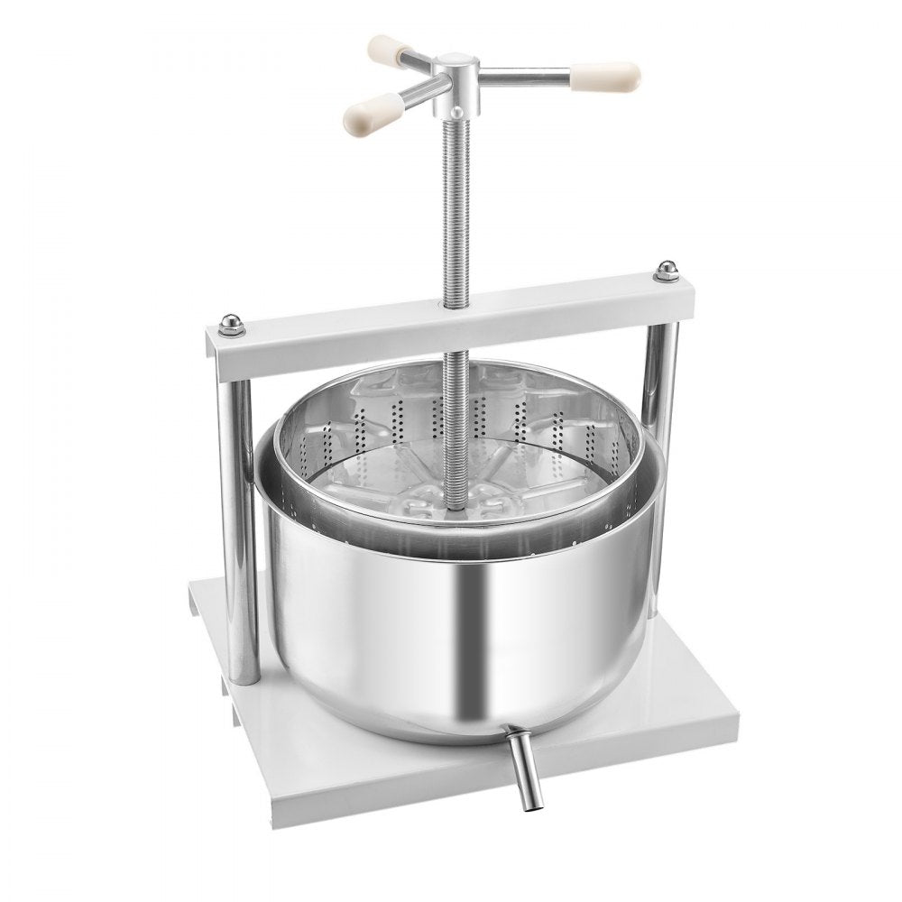 VEVOR Fruit Wine Press Manual Press for Wine Making 3.17 Gal/12L Stainless Steel