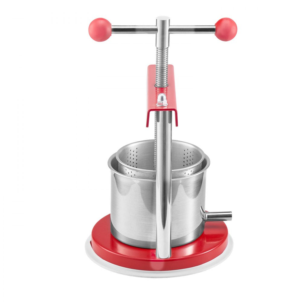 Fruit Wine Press Manual Press for Wine Making 0.44 Gal/1.65L Stainless Steel