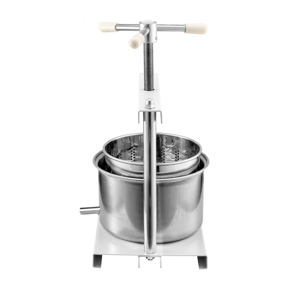 VEVOR Fruit Wine Press Manual Press for Wine Making 1.45 Gal/5L Stainless Steel