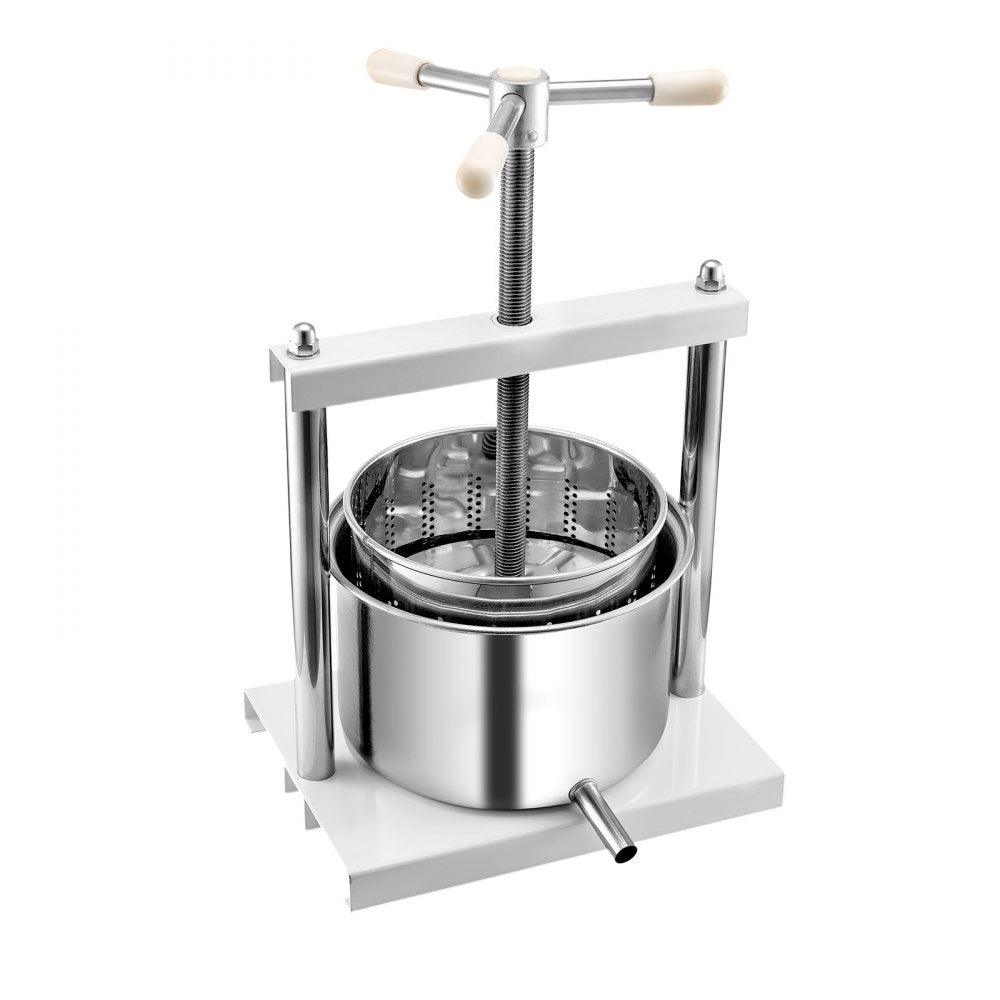 VEVOR Fruit Wine Press Manual Press for Wine Making 1.45 Gal/5L Stainless Steel