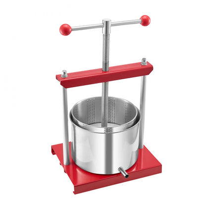 VEVOR Fruit Wine Press Manual Press for Wine Making 1.6 Gal/6L Stainless Steel