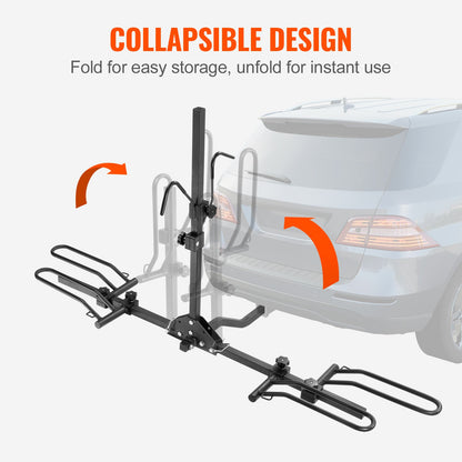 VEVOR 2-Bike Rack Hitch Mount Folding Carrier Car Truck SUV 1.25 80lbs