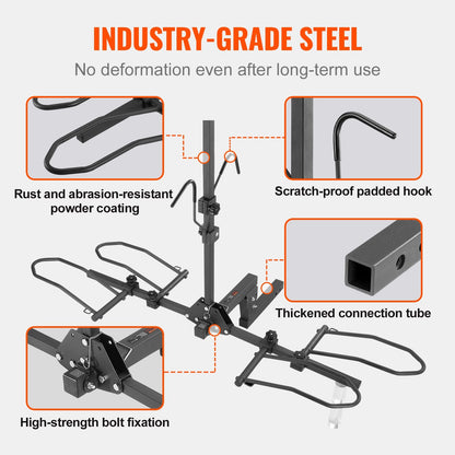2-Bike Rack Hitch Mount, 72 kg Capacity, Foldable Carrier for Car & SUV