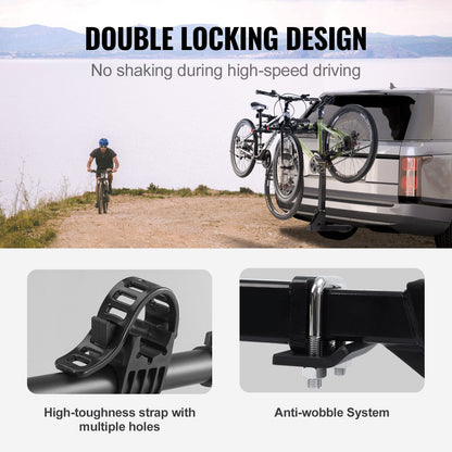 4-Bike Hitch Rack, Folding & Tiltable Carrier for Car/Truck/SUV, 68 kg Capacity