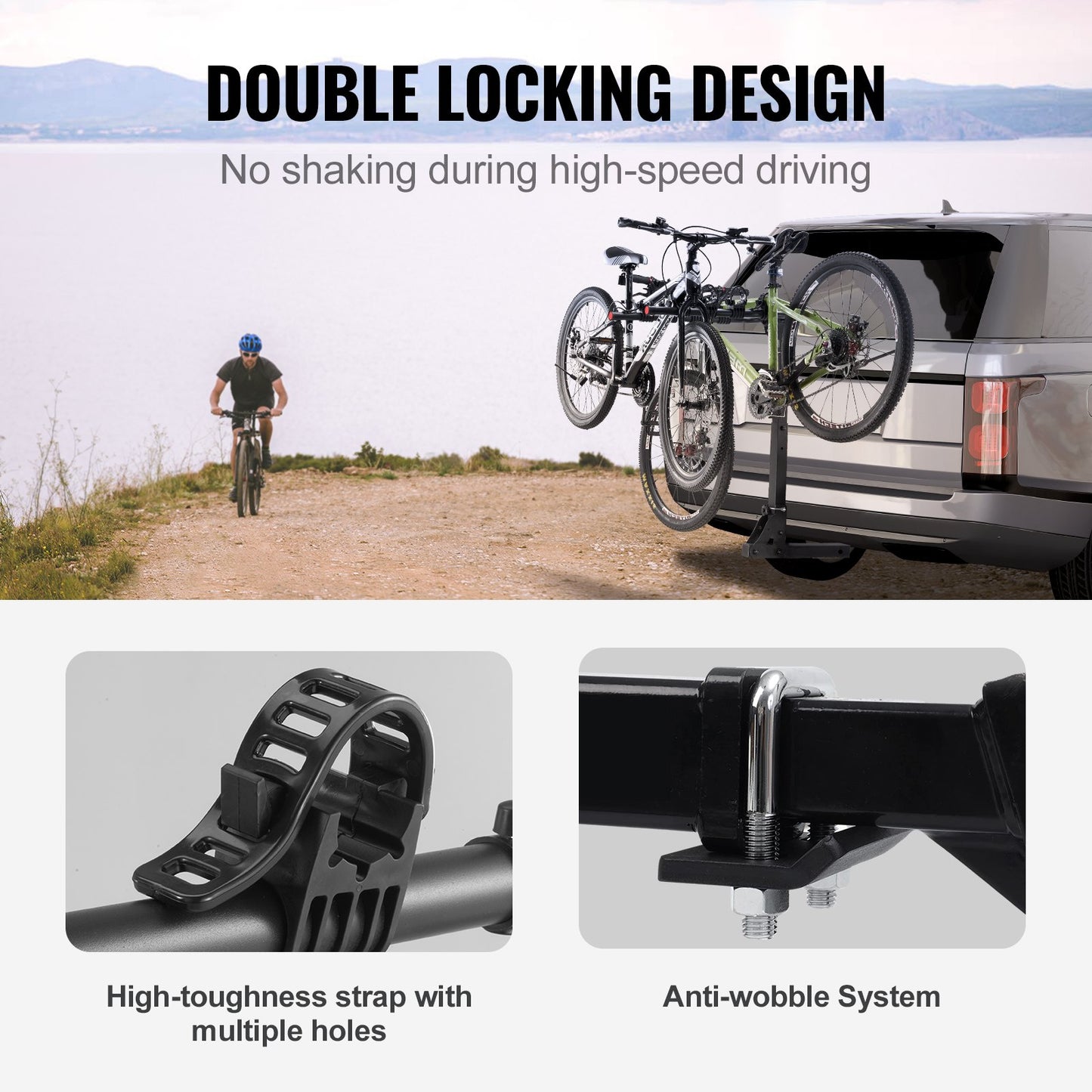 VEVOR 4 Bike Rack Hitch Mount Folding Swing Down Bicycle Carrier Car Truck SUV 150