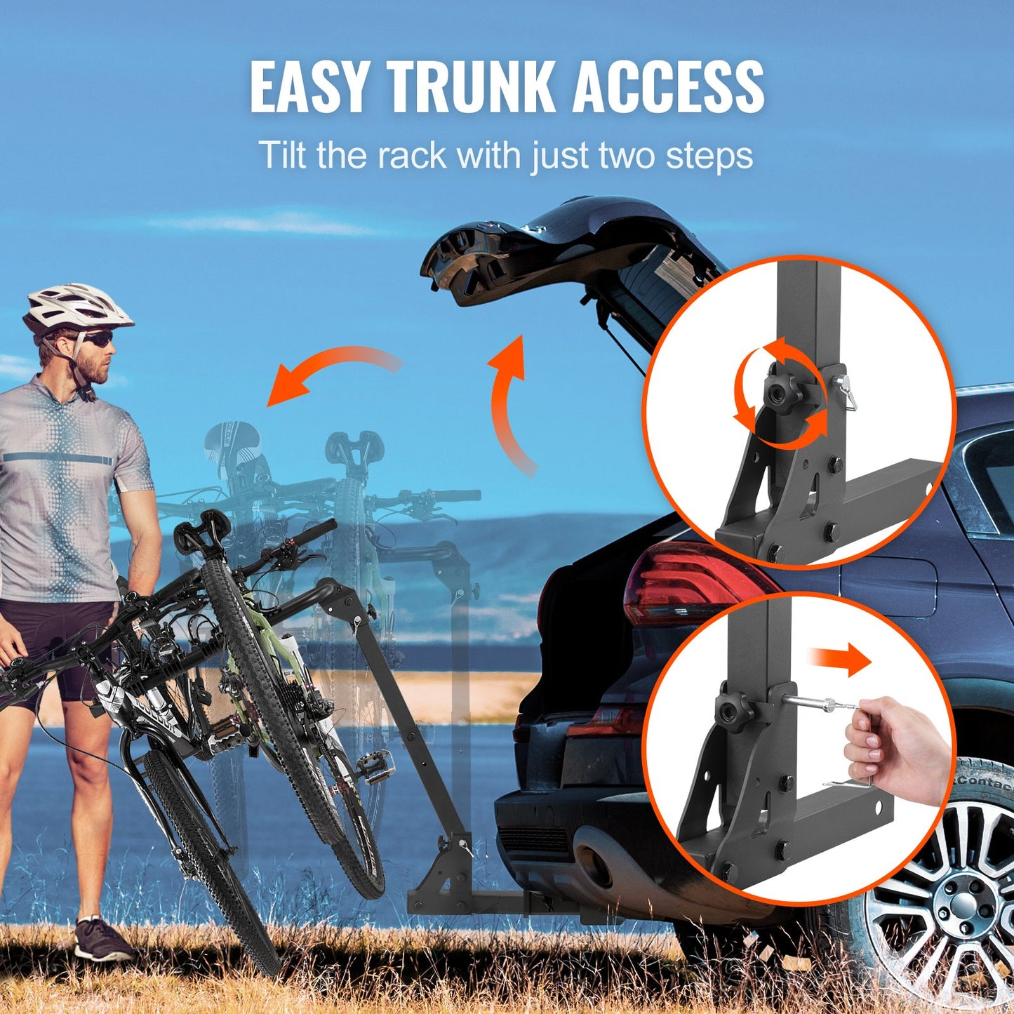 VEVOR 4 Bike Rack Hitch Mount Folding Swing Down Bicycle Carrier Car Truck SUV 150