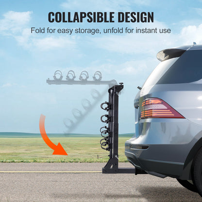 VEVOR 4 Bike Rack Hitch Mount Folding Swing Down Bicycle Carrier Car Truck SUV 150