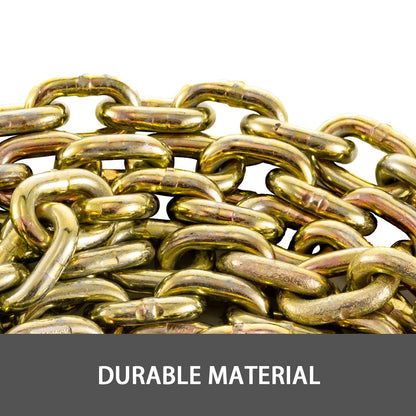 Heavy-Duty 8mm x 6.3m Tow Chain with Safety Hooks, 2132kg Capacity