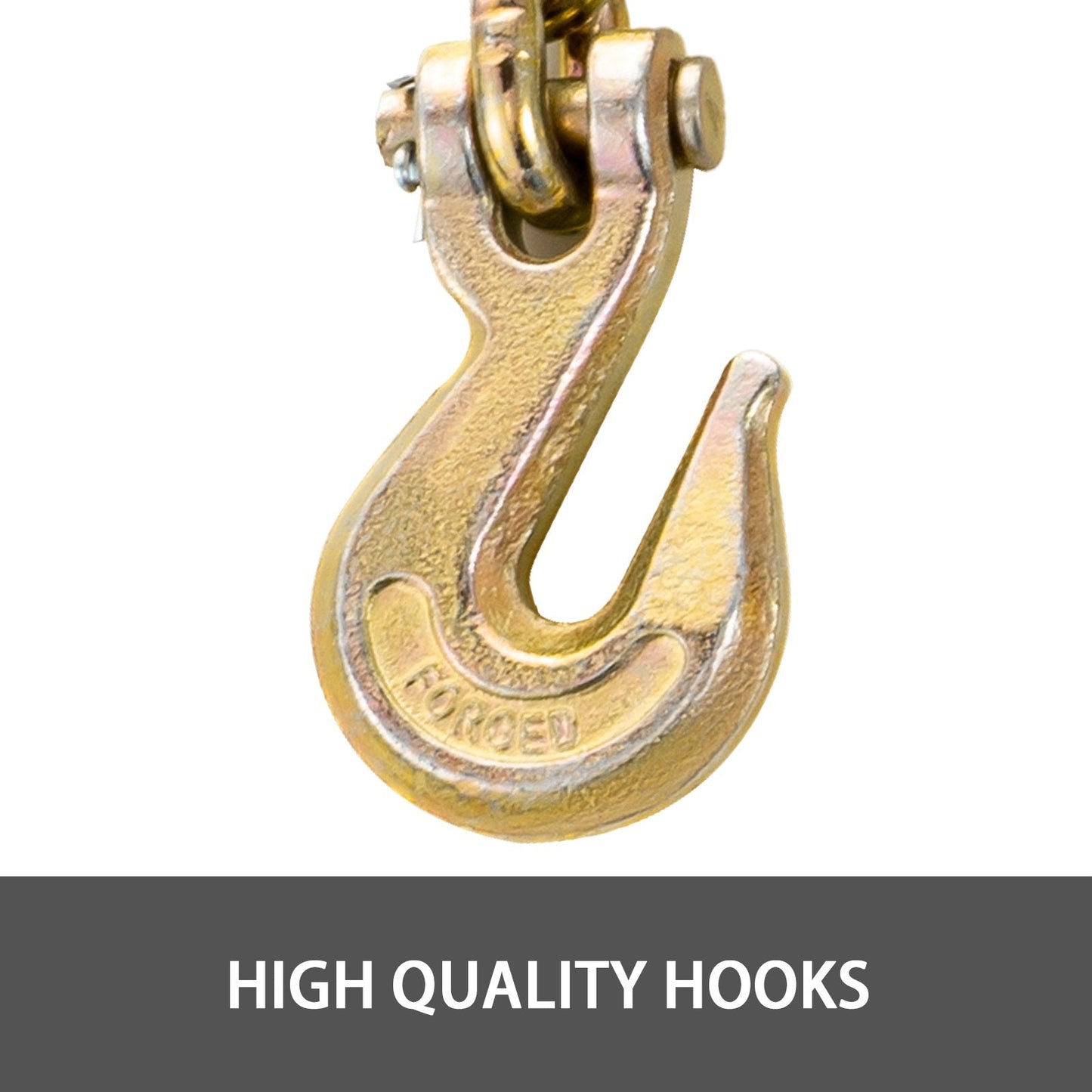 Heavy-Duty 8mm x 6.3m Tow Chain with Safety Hooks, 2132kg Capacity
