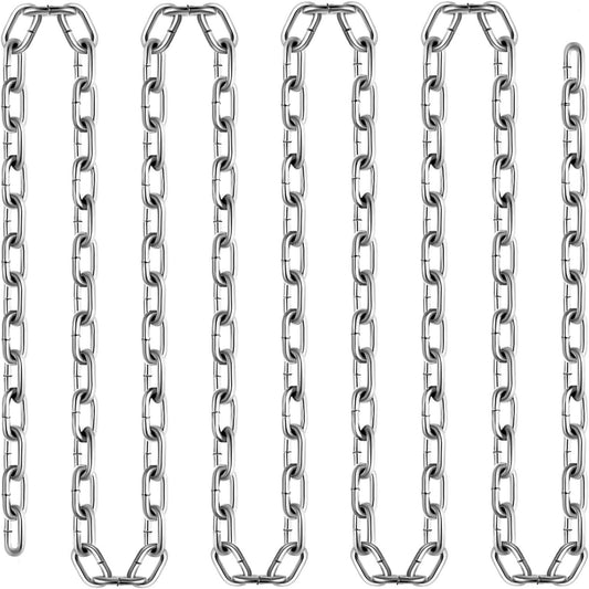 VEVOR Proof Coil Chain 30.5 m Length 4.8 mm Thickness 9200lbs Zinc Plated Iron