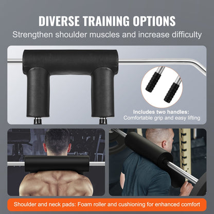 Safety Squat Bar Attachment for Full-Body Workout, 2-Meter Length, 675 kg Capacity