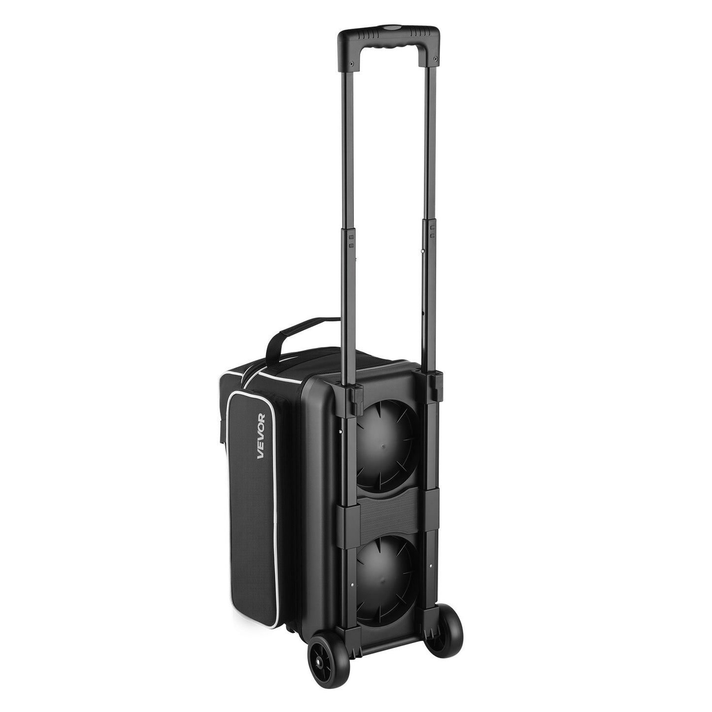 Bowling Ball Bag, 2 Ball Double Roller Bowling Bag with Wheels, Featuring a Separate Compartment for Shoes (Up To US Size 16) & Oversized Accessory Pocket, Retractable Handle Extends to 1050 mm