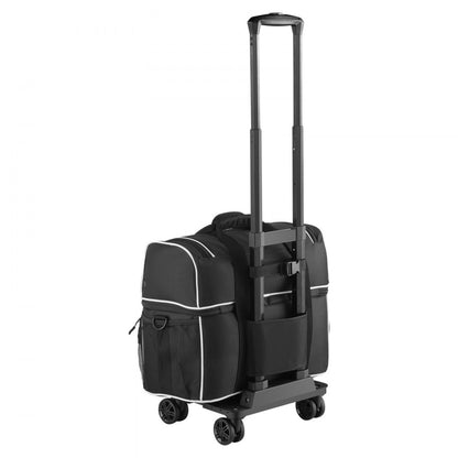 VEVOR 2 Ball Bowling Bag with Wheels Four Roller Bowling Bag Shoe Compartment