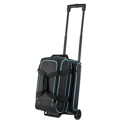 VEVOR 2 Ball Bowling Bag with Wheels Double Roller Bowling Bag Shoe Compartment