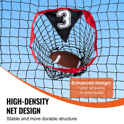 6x6m Football Throwing Net with 5 Targets, Steel Frame & Carry Case