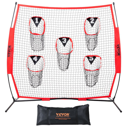 6x6m Football Throwing Net with 5 Targets, Steel Frame & Carry Case