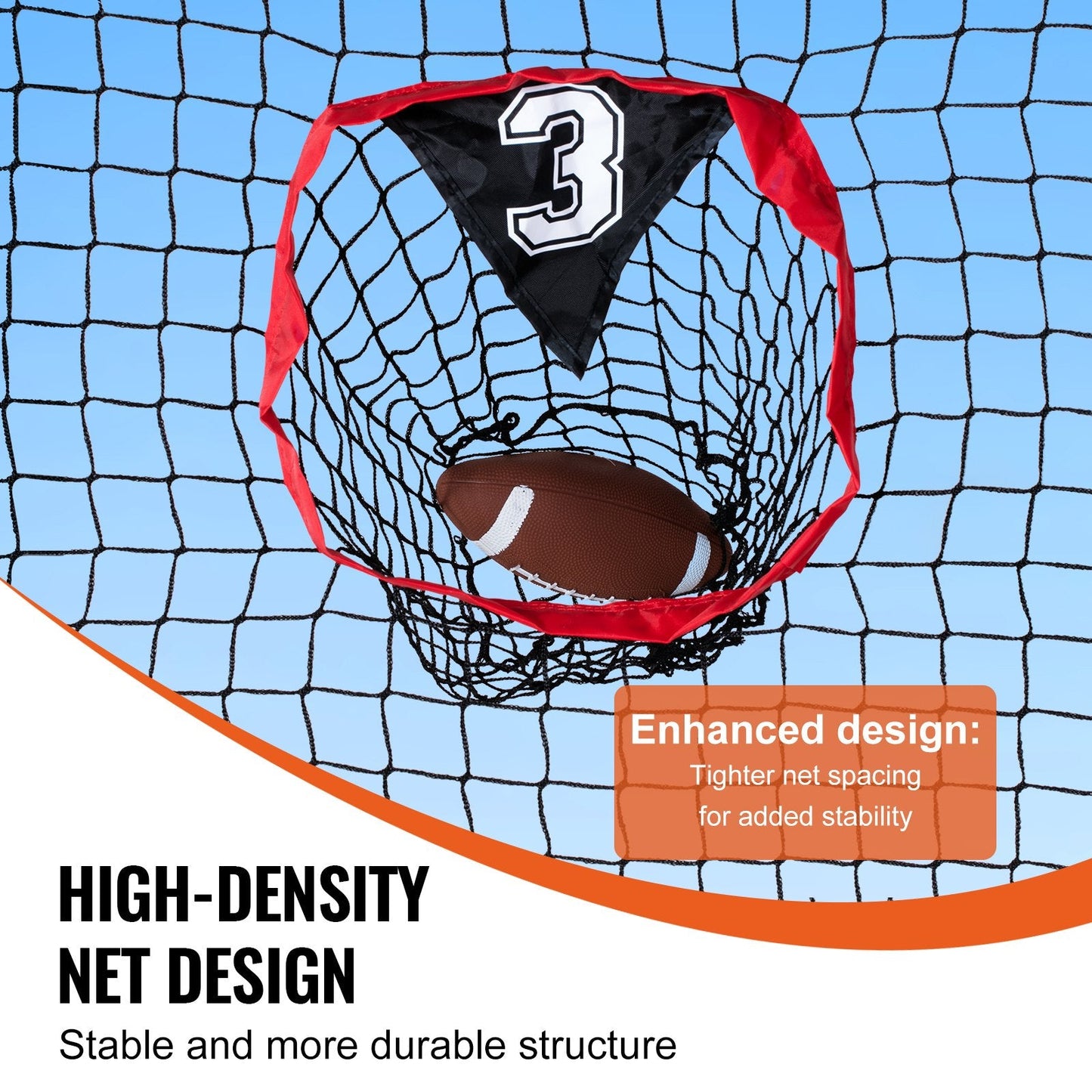 Football Throwing Net with Target Pockets, 2.1 x 2.1 m for QB Training
